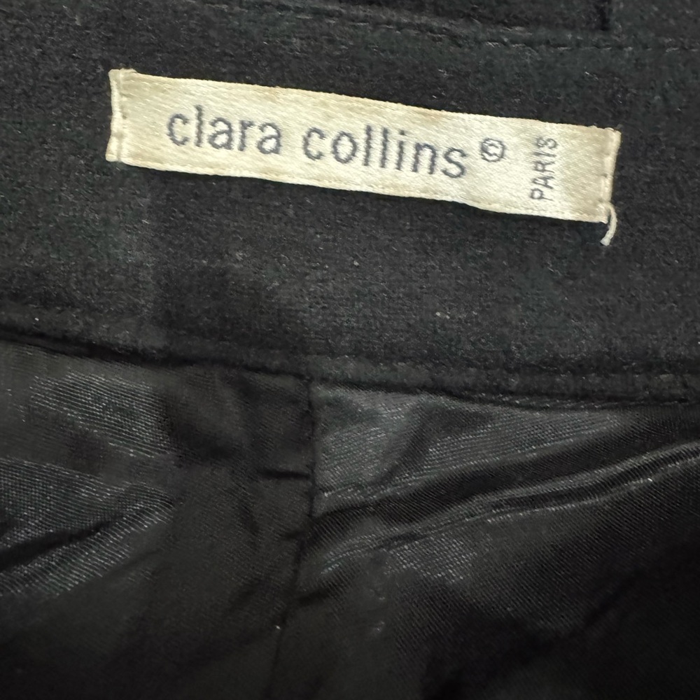 Vintage Clara Collins Paris Wool Wide Leg Pleated Pants | Y2K Paris Fashion - Picture 2 of 10